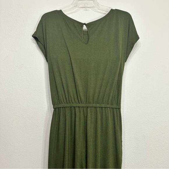 Women's Summer Casual Crewneck Short Sleeve Waist Jumpsuit Romper Elastic Waist - Picture 5 of 11